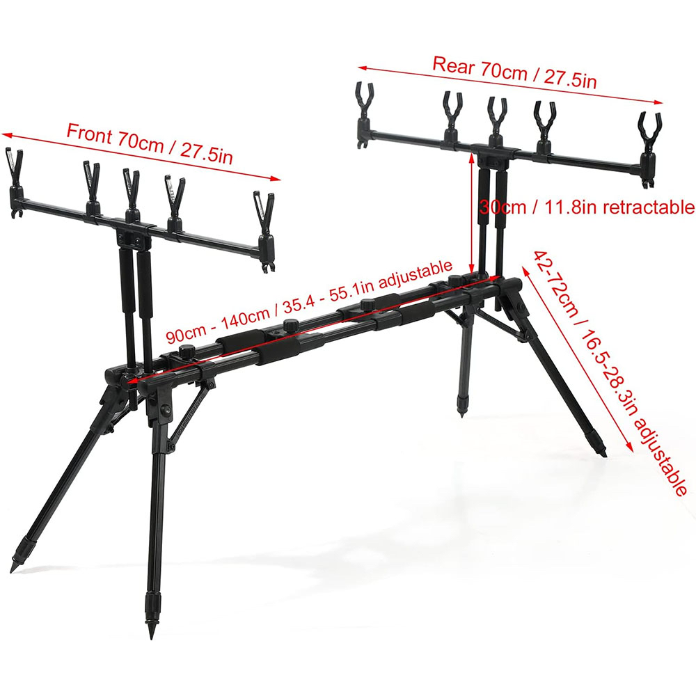 JSFUN  Adjustable 5-Rod Fishin - Fishing Rod Rack recension och pris